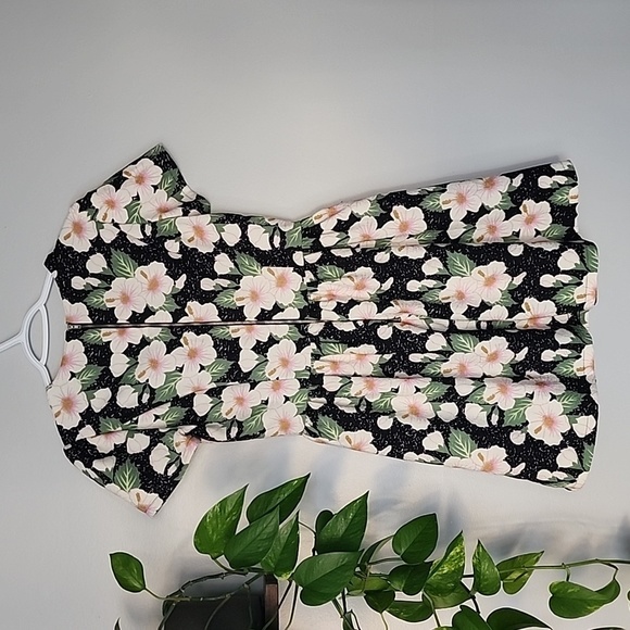 ANTHROPOLOGIE Moon River Floral pink black green midi dress small - Picture 6 of 8